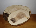 Baumscheibe Esche Maser 60 cm, 4 cm dick, geschliffen 150